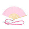 Hand fan with carbiner and role