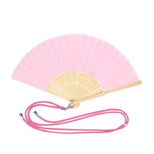 Hand fan with carbiner and role