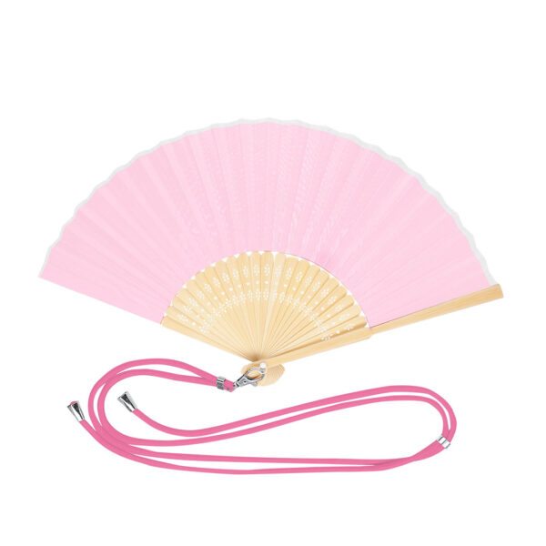 Hand fan with carbiner and role