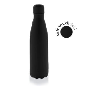 Soft Touch Insulated Stainless Steel Water Bottle - Black