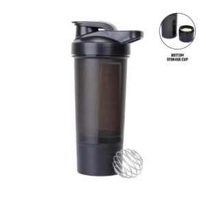 DWGL 3254 FINIQ Giftology Protein Shaker Water Bottle With Cup Black