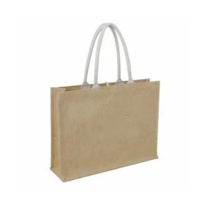 [JTEN 432S] MONCLOVA - Jute Bag with Canvas Pocket - Natural