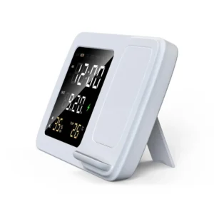RISE Giftology Digital Alarm Clock Wireless Charger White 3