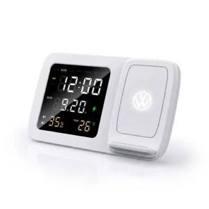 RISE Giftology Digital Alarm Clock Wireless Charger White