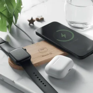 Oaken 3 In 1 Bamboo Charging Hub
