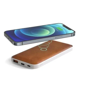 ALBECK Recycled Leather 10000mAh PD Powerbank White Tan