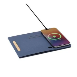 BLACE CHANGE ZERO Recycled PU 15W Wireless Mousepad Desk Organizer Navy Blue