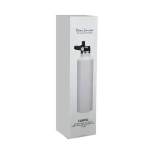 CERVO Hans Larsen Vacuum Stainless Steel Bottle With Sports Lid 1L White