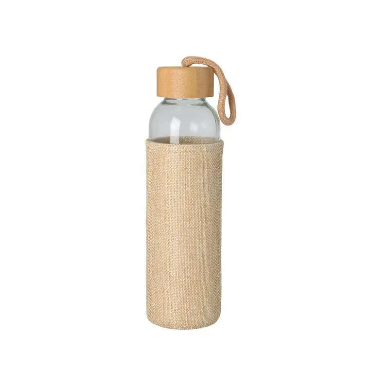 [DWGL 3212] SPELLO - Promotional Glass Bottle with Jute Sleeve - 500ml