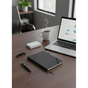 FAROE Santhome A5 PU Hard Cover Notebook With Pen Loop Navy Blue