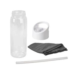 Giftology DEVON Plastic Bottle With Cooling Towel 800 Ml White