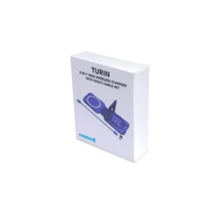 TURIN @memorii Foldable Wireless Charger And Multicable Set Navy Blue