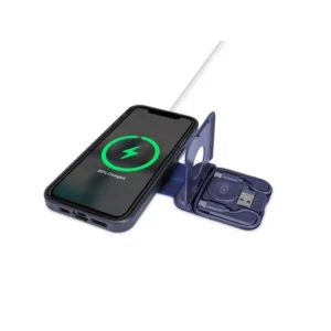 TURIN @memorii Foldable Wireless Charger And Multicable Set Navy Blue
