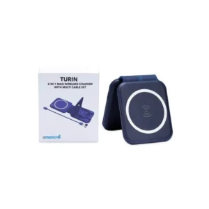 TURIN @memorii Foldable Wireless Charger And Multicable Set Navy Blue