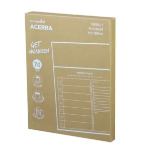 ACERRA A4 Weekly Desk Planner With Pen Ruler And U Clips